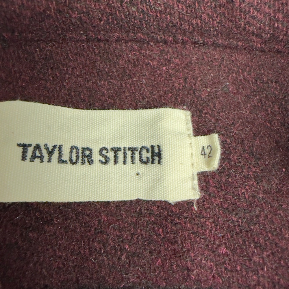 Taylor Stitch Wool Blend Maritime Shirt Mens 42 Large Burgundy Overshirt Shacket - Picture 4 of 7